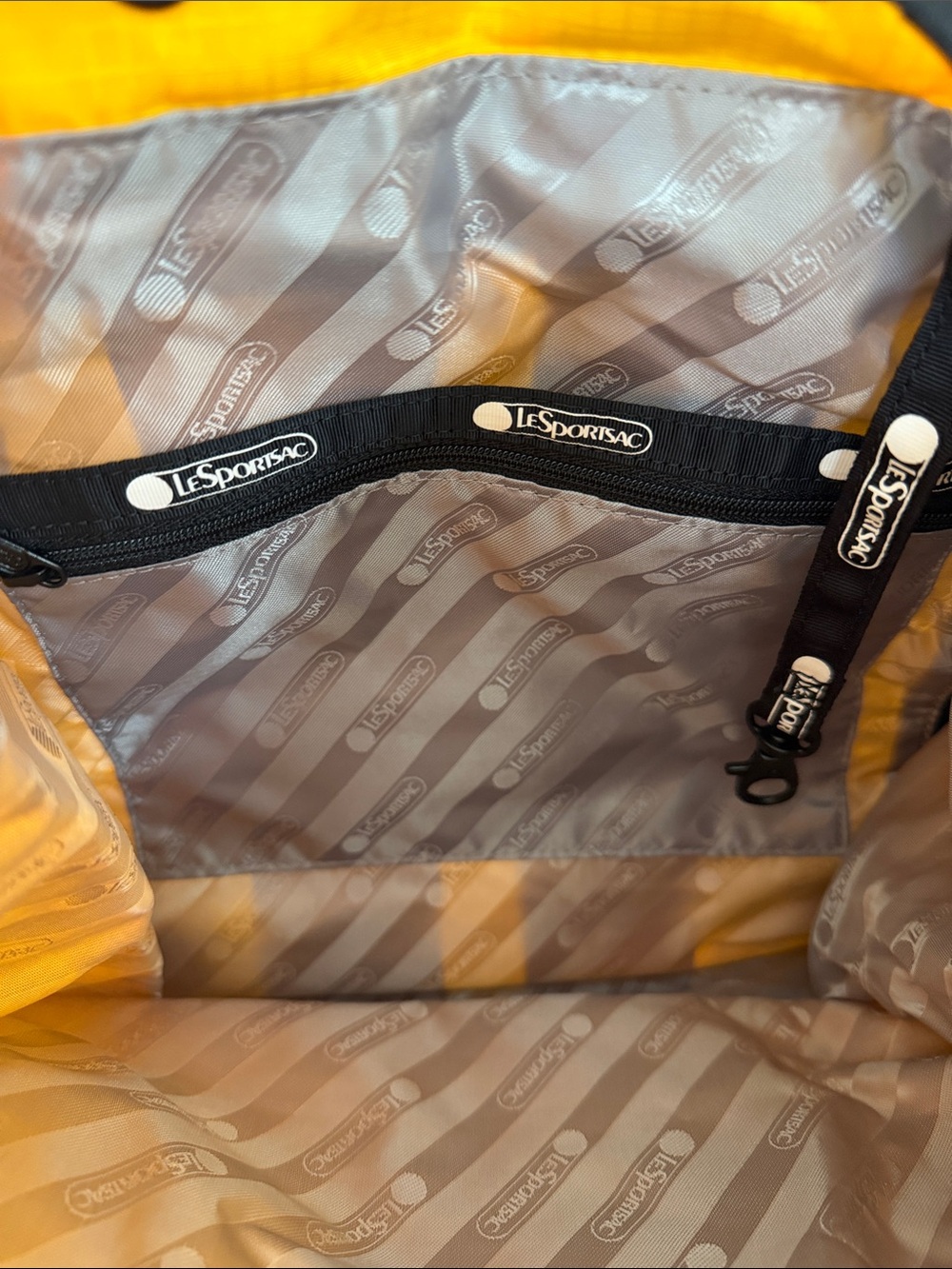 NWT LeSportsac NADINE Drawstring Backpack Mango Yellow Perfect Travel Bag Purse - Picture 11 of 16